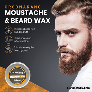 Groomarang Original Moustache Wax - Strong Hold for a Perfectly Styled Moustache - 15ml & 30ml